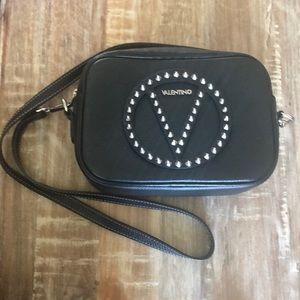 Mario Valentino Black Mia Rock Studded Crossbody